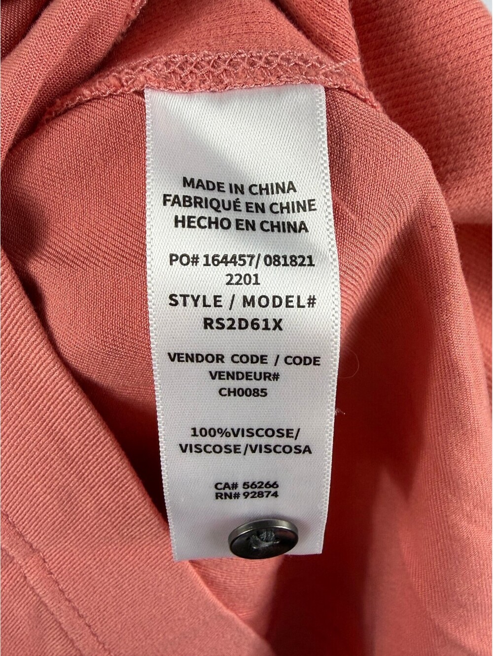 Splendid Coral Sleeveless Henley Tank Dress Medium 100% Viscose Casual Knit - Picture 5 of 9